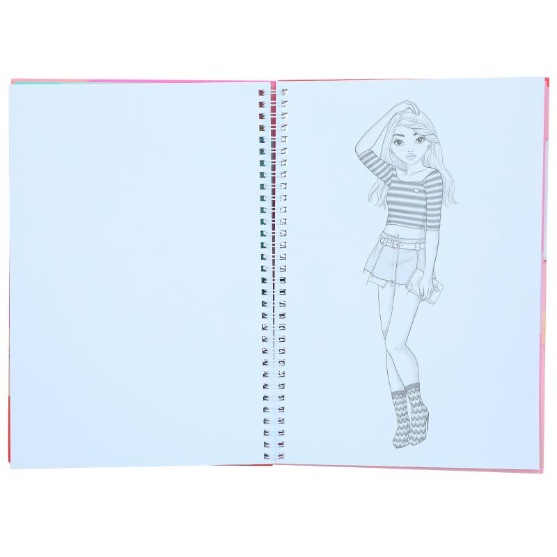 TOPModel 11389 Colouring Book Set with 76 Pages for Colouring and Designing  Trendy Styles and Outfits, Colouring Book Including 10 Colouring Pencils